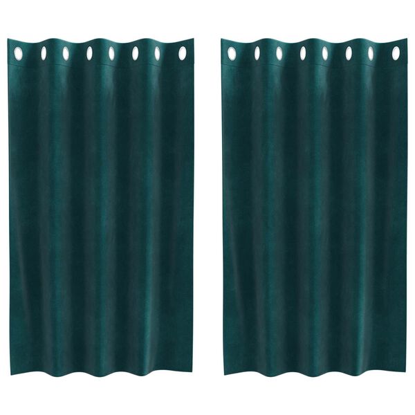 vidaXL Užtemdymo užuolaidos 2 pcs Tamsiai žalia 140 x 140 cm Aksomas
