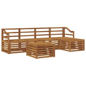 vidaXL Lauko sofos komplektas 6 pcs Natūrali