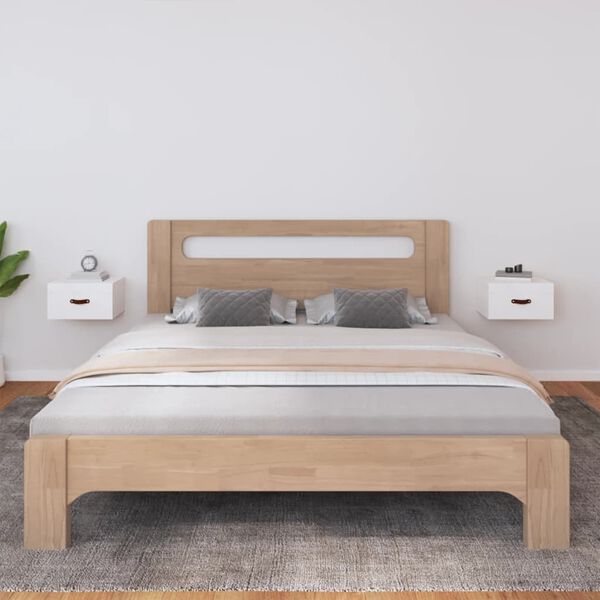 vidaXL Sieninės naktinės spintelės, 2vnt., baltos, 40x29,5x22cm