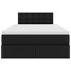 vidaXL Lova su daiktų laikymo vieta ir LED su LED Juoda 120 x 190 cm