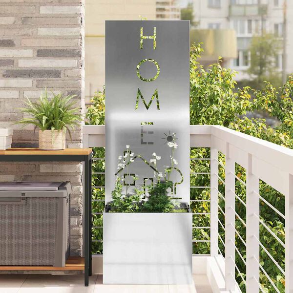 vidaXL Sodo privatumo ekranas &bdquo;Fretwork&ldquo; Sidabro 50 x 140 cm