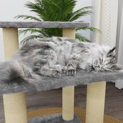 vidaXL Draskyklė katėms su stovais iš sizalio, šviesiai pilka, 50,5cm