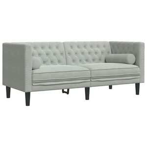 vidaXL Sofa &Scaron;viesiai pilka 174 x 74,5 x 70,5 cm Aksomas