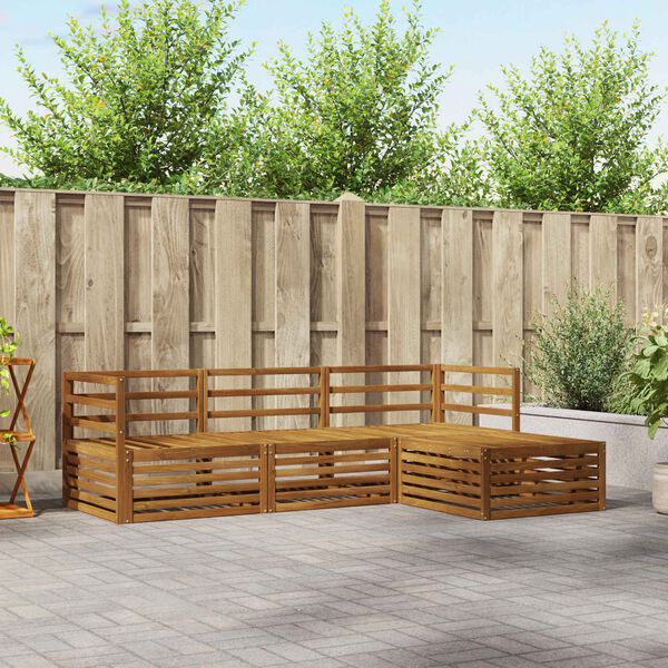 vidaXL Lauko sofos komplektas 4 pcs Natūrali Kietos akacijos mediena