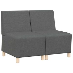 vidaXL Modulinis sofa vienetas be rankų 2 vnt. Tamsiai pilka audinys