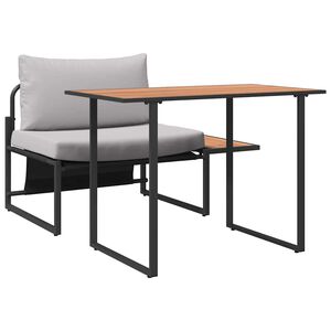 vidaXL Lauko plieniniai sėdimieji 2 pcs &Scaron;viesiai pilka Plienas