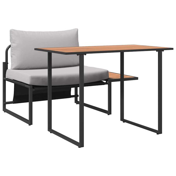 vidaXL Sodo valgomojo komplektas 2 pcs Šviesiai pilka Plienas