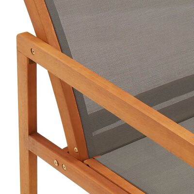 vidaXL Sodo poilsio kėdė, pilka, eukalipto masyvas ir tekstilenas