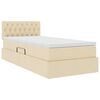 vidaXL Lova su daiktų laikymo vieta ir čiužiniu Kremas 90 x 190 cm