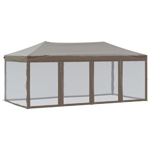 vidaXL Proginė palapinė su &scaron;oninėmis sienomis, taupe, 3x6m