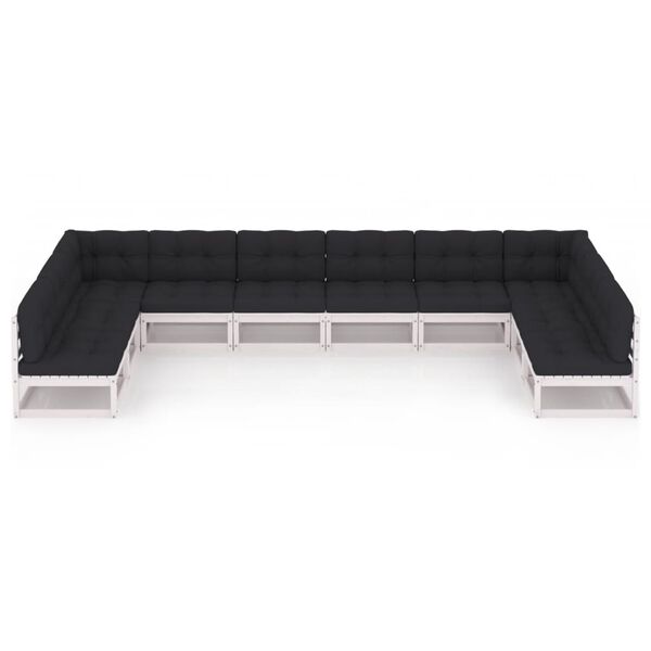 vidaXL Sodo komplektas su pagalvėlėmis, 10 dalių, pu&scaron;ies masyvas