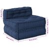 vidaXL Modulinė sofa 3 pcs Indigo audinys