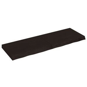 vidaXL Sieninė lentyna, tamsiai ruda, 120x40x(2-6) cm, ąžuolo masyvas