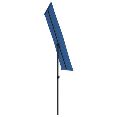 vidaXL Lauko skėtis su aliuminio stulpu, mėlynos spalvos, 180x110cm
