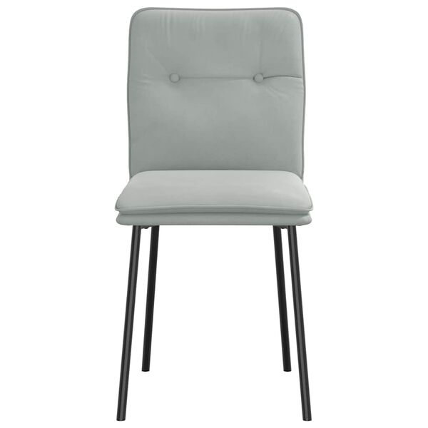 vidaXL Valgomojo kėdės, 6vnt., &scaron;viesiai pilkos, aksomas