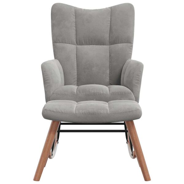 vidaXL Supama kėdė su pakoja, &scaron;viesiai pilkos spalvos, aksomas