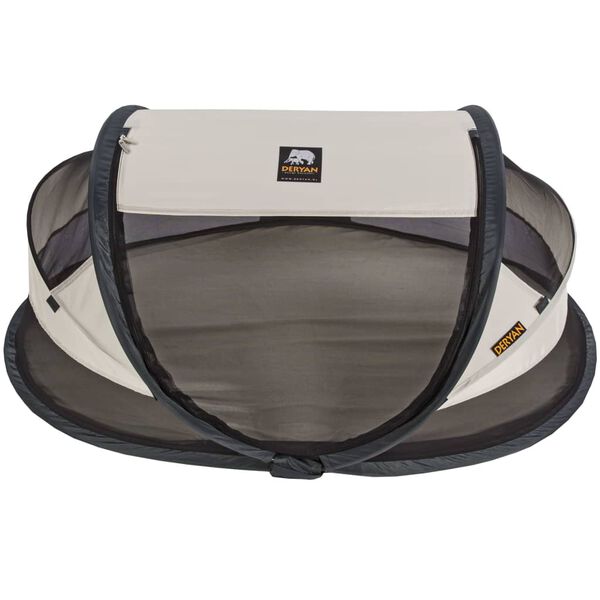 DERYAN Išskleidžiama kelioninė vaikiška lovytė Baby Luxe, kreminė