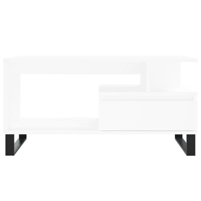 vidaXL Kavos staliukas, baltos spalvos, 90x49x45cm, apdirbta mediena