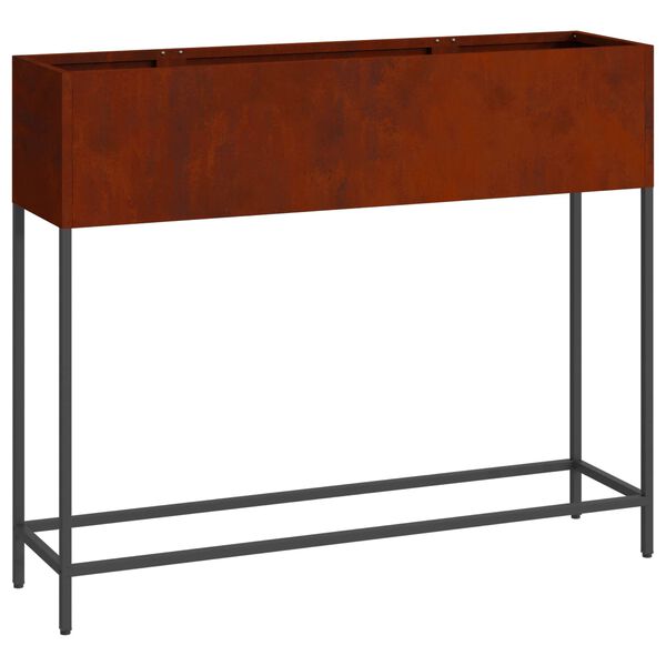 vidaXL Pakeltas Sodo Vazonas Rūdijanti 100 x 26 x 82 cm