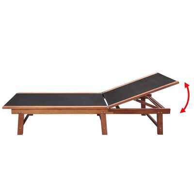 vidaXL Saulės gultai, 2vnt., su staliuku, akacijos mediena ir tekstilenas