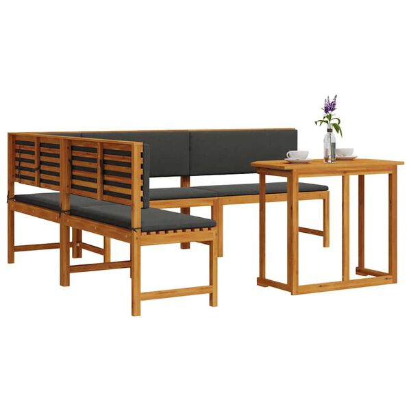 vidaXL Sodo suolelių komplektas 4 pcs Ruda akacijos medienos masyvas