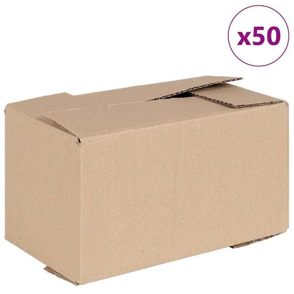 vidaXL Sulankstoma dėžė 50 pcs Natūrali 24 x 13 x 13 cm Kartonas