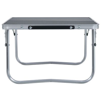 vidaXL Sulankstomas stovyklavimo stalas, pilkas, 60x40cm, aliuminis