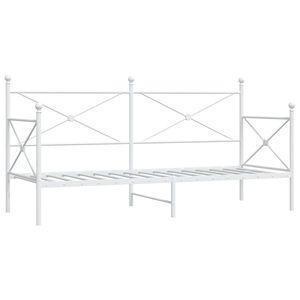 vidaXL Dieninė lova be čiužinio Balta 90x200 cm Plienas