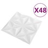 vidaXL Sienų plok&scaron;tės 48 pcs Origami Baltas 50 x 50 cm XPS Putplastis