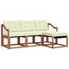 vidaXL Lauko sofos komplektas su pagalve 4 pcs Natūralus ir grietinėlė
