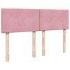 vidaXL Lova su spyruoklėmis ir čiužiniu, rožinė, 140x200 cm, aksomas
