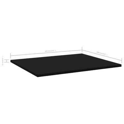 vidaXL Knygų lentynos plokštės, 8vnt., juodos, 60x50x1,5cm, MDP