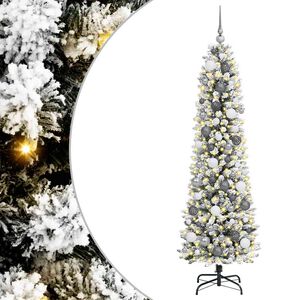 vidaXL Dirbtinė Kalėdų eglutė Balta 180 cm PVC ir Metalas ir Plastikas