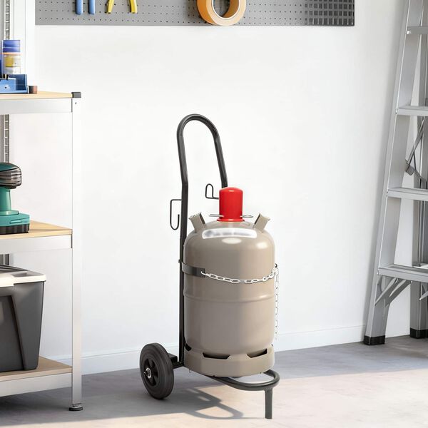 vidaXL Rankinis vežimėlis Juoda ir raudona 49 x 49 x 101 cm Plienas