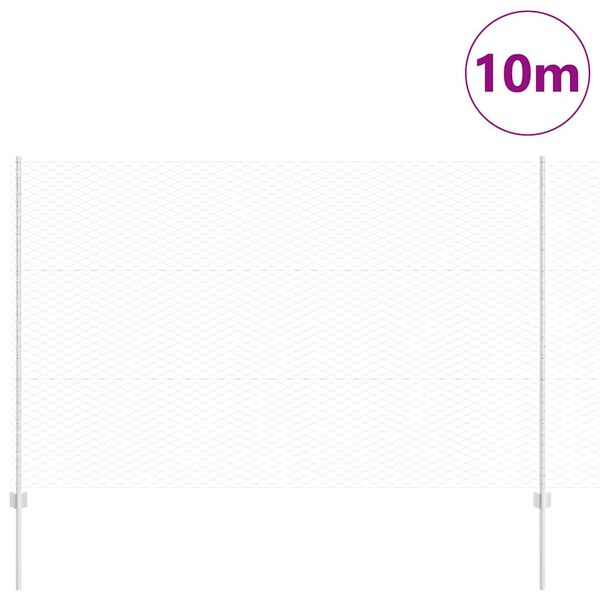 vidaXL Tvora su stulpais Sidabro 1,5 x 10 m Plienas