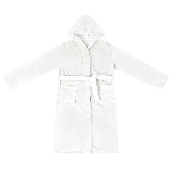 vidaXL Chalatą su kapucė Balta xxl Flanelė