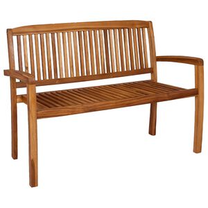 vidaXL Dvivietis sudedamas sodo suoliukas, 120cm, tikmedžio masyvas