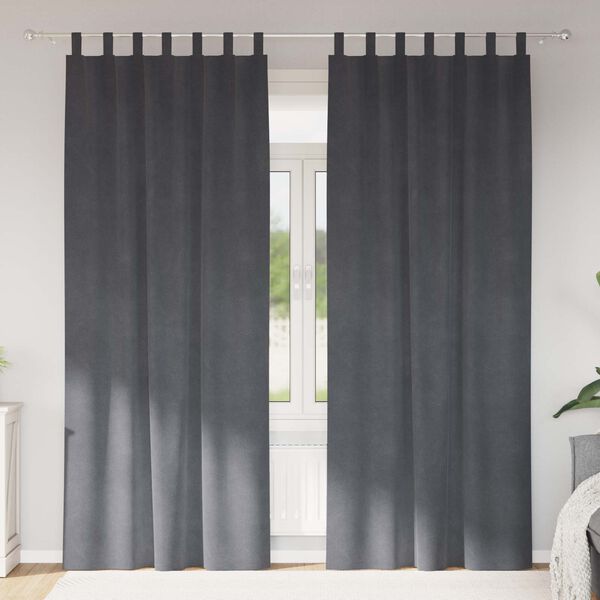 vidaXL Užtemdymo užuolaidos 2 pcs &Scaron;viesiai pilka 140 x 260 cm Aksomas