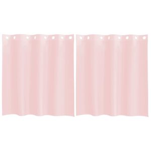 vidaXL Voile užuolaidos su įvorėmis, 2vnt., &scaron;viesiai rožinė, 140x140cm