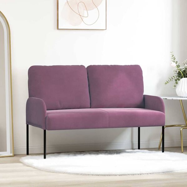vidaXL Sofos su pagalve 110cm Violetinė fanera