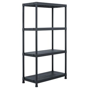 vidaXL Sandėliavimo lentyna, juoda, 60x30x138cm, plastikas, 100kg
