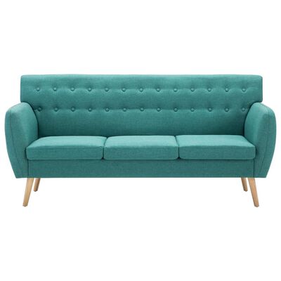 vidaXL Trivietė sofa, audinio apmušalas, 172x70x82cm, žalia