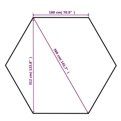 vidaXL Lauko palapinė/tentas su užuolaidomis, šešiakampė, 360x265cm