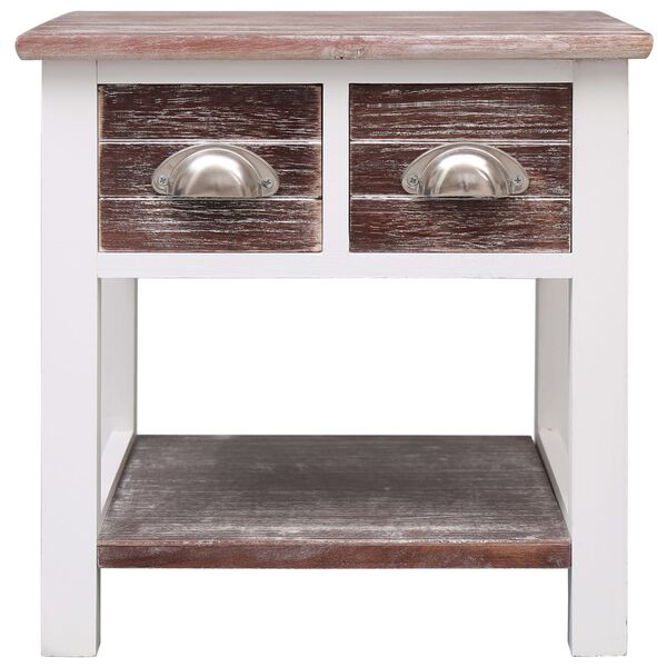 vidaXL Šoninis staliukas, rudas, 40x40x40cm, paulovnijos mediena