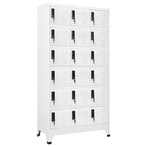vidaXL Persirengimo spintelė, baltos spalvos, 90x40x180cm, plienas