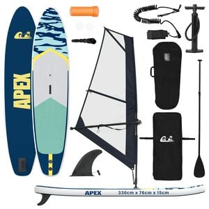 vidaXL Pripučiamas SUP lenta su burės APEX 330 x 76 x 15 cm Mėlyna