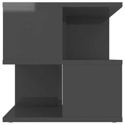 vidaXL Šoninis staliukas, pilkos spalvos, 40x40x40cm, MDP, blizgus