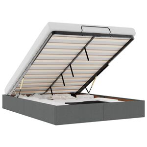 vidaXL Osmanų lovos rėmas be čiužinio, pilkas, 140x190 cm, audinys