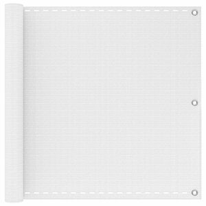 vidaXL Balkono Ekranas Balta 75 x 700 cm HDPE ir aliuminis