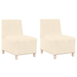 vidaXL Modulinis sofa vienetas be rankų 2 pcs Kreminė 55 x 74 x 82 cm